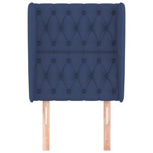 Testiera ad Orecchio-Testata con Orecchie Blu 83x23x118/128 cm in Tessuto 800950