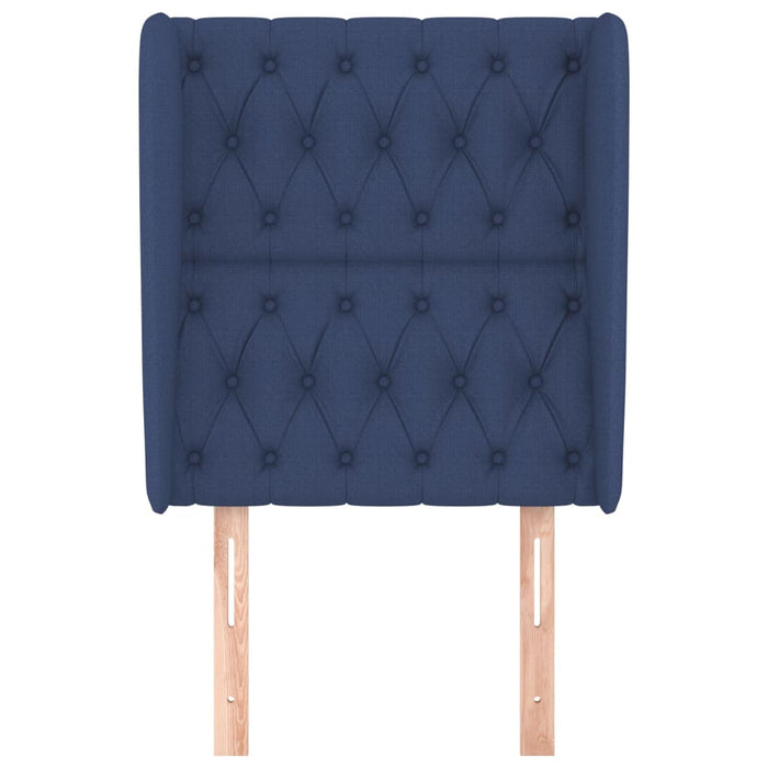 Testiera ad Orecchio-Testata con Orecchie Blu 83x23x118/128 cm in Tessuto 800950