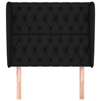 Testiera ad Orecchio-Testata con Orecchie Nera 93x23x118/128 cm in Tessuto 911652