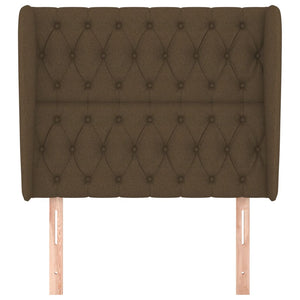 Testiera ad Orecchio-Testata con Orecchie Marrone Scuro 93x23x118/128 cm in Tessuto 945301