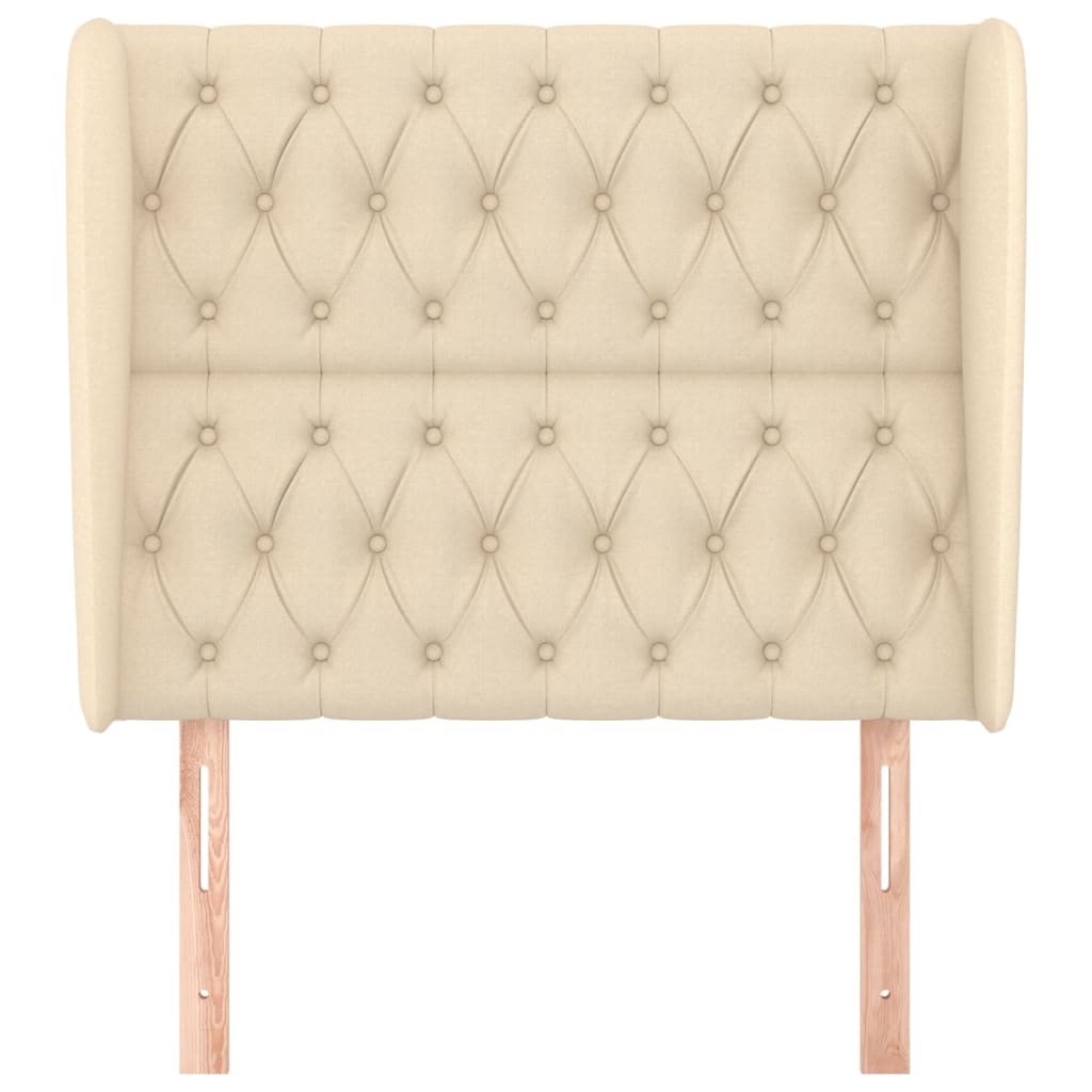 Testiera ad Orecchio Crema 93x23x118/128 cm in Tessuto