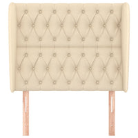 Testiera ad Orecchio Crema 93x23x118/128 cm in Tessuto