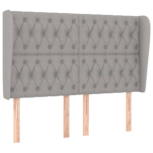 Testiera ad Orecchio-Testata con Orecchie Grigio Chiaro 147x23x118/128 cm in Tessuto 672776