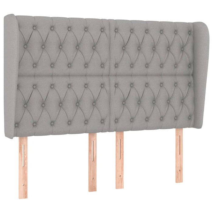 Testiera ad Orecchio-Testata con Orecchie Grigio Chiaro 147x23x118/128 cm in Tessuto 672776