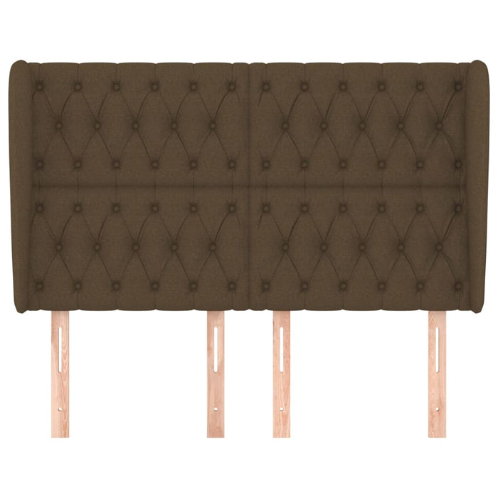 Testiera ad Orecchio Marrone Scuro 163x23x118/128 cm in Tessuto 3118301