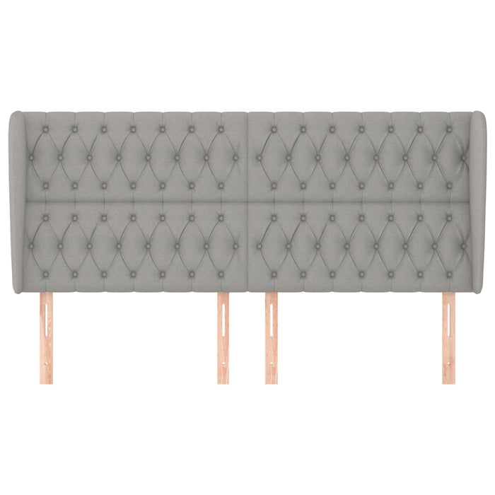 Testiera ad Orecchio-Testata con Orecchie Grigio Chiaro 183x23x118/128 cm in Tessuto 656908