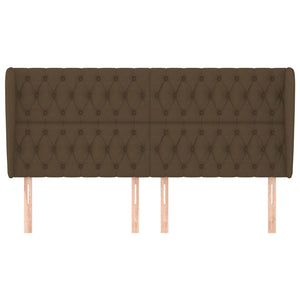 Testiera ad Orecchio-Testata con Orecchie Marrone Scuro 183x23x118/128 cm in Tessuto 374883