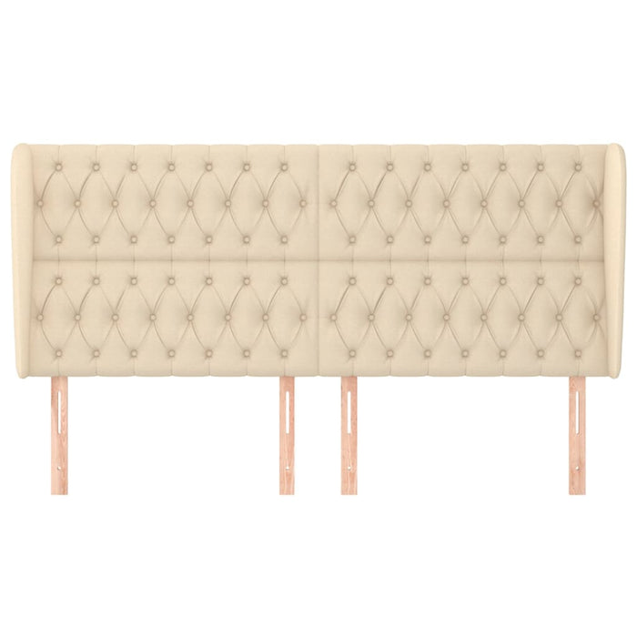 Testiera ad Orecchio Crema 183x23x118/128 cm in Tessuto