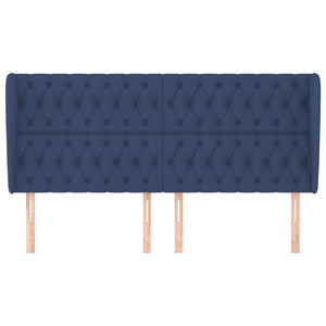 Testiera ad Orecchio-Testata con Orecchie Blu 183x23x118/128 cm in Tessuto 755477