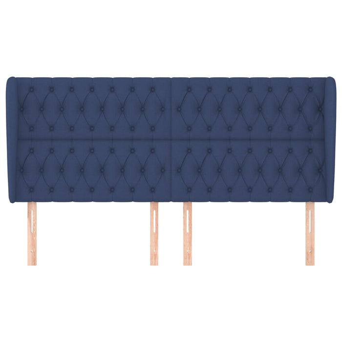 Testiera ad Orecchio-Testata con Orecchie Blu 183x23x118/128 cm in Tessuto 755477