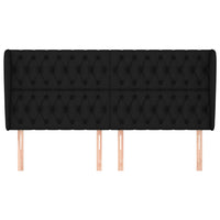 Testiera ad Orecchio Nera 203x23x118/128 cm in Tessuto 3118316