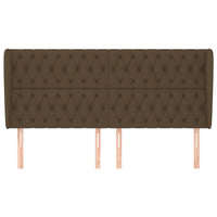 Testiera ad Orecchio-Testata con Orecchie Marrone Scuro 203x23x118/128 cm in Tessuto 994627