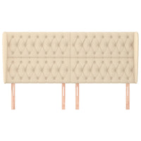 Testiera ad Orecchio-Testata con Orecchie Crema 203x23x118/128 cm in Tessuto 190821