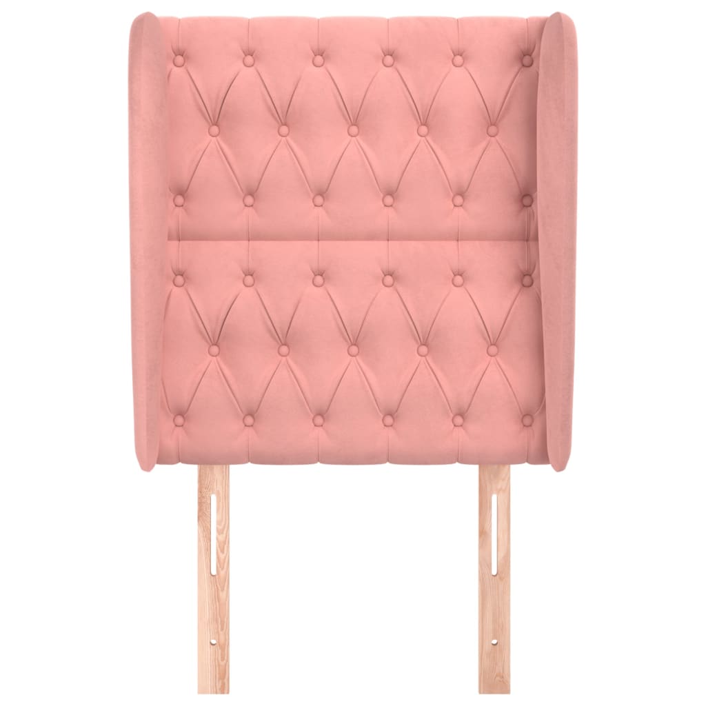 Testiera ad Orecchio Rosa 83x23x118/128 cm in Velluto 3118327