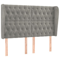 Testiera ad Orecchio-Testata con Orecchie Grigio Chiaro 147x23x118/128 cm in Velluto 910063