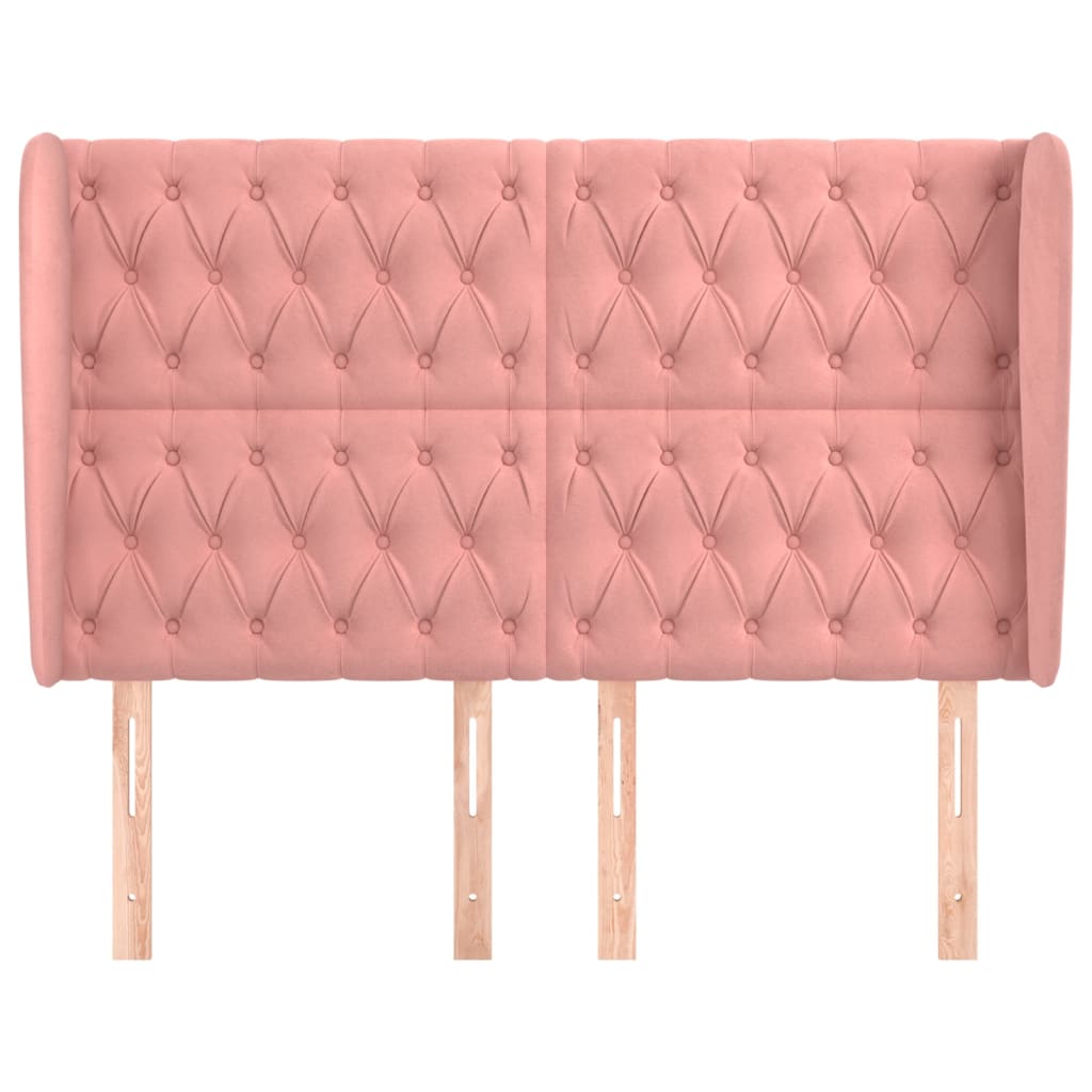 Testiera ad Orecchio Rosa 163x23x118/128 cm in Velluto 3118351