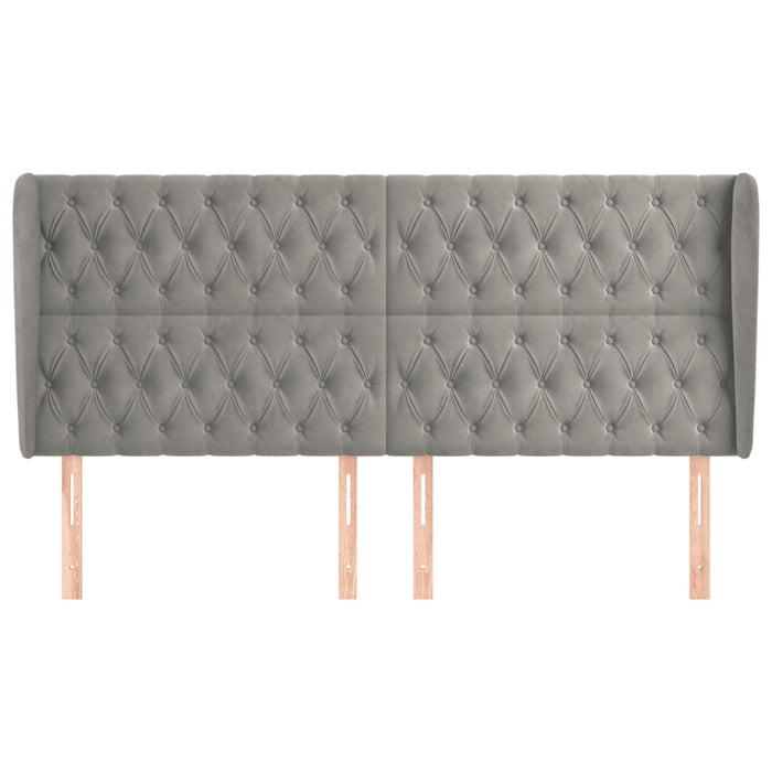 Testiera ad Orecchio Grigio Chiaro 183x23x118/128 cm in Velluto 3118352