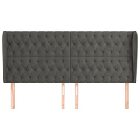 Testiera ad Orecchio GrigioScuro 183x23x118/128cm in Velluto 3118353