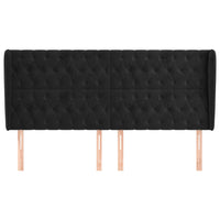 Testiera ad Orecchio Nera 183x23x118/128 cm in Velluto 3118354