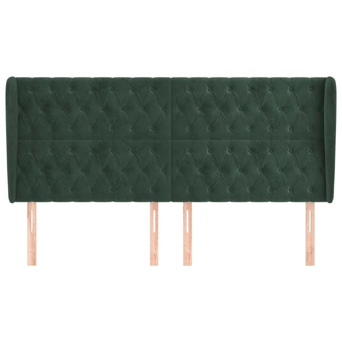 Testiera ad Orecchio Verde Scuro 183x23x118/128cm in Velluto 3118355