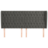 Testiera ad Orecchio-Testata con Orecchie GrigioScuro 203x23x118/128cm in Velluto 530494