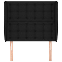 Testiera ad Orecchio Nera 83x23x118/128 cm in Tessuto 3118366