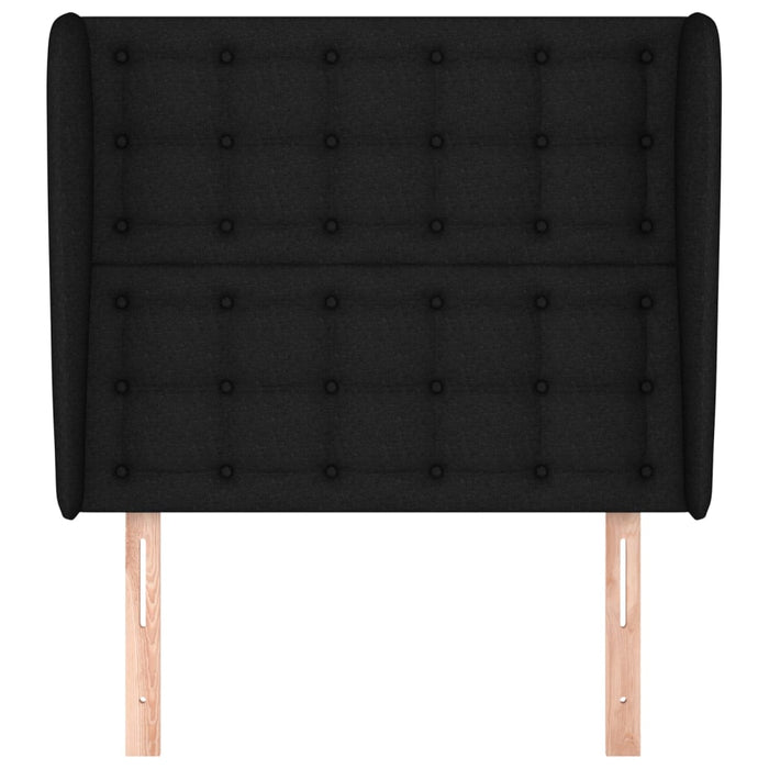 Testiera ad Orecchio Nera 83x23x118/128 cm in Tessuto 3118366