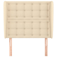 Testiera ad Orecchio-Testata con Orecchie Crema 83x23x118/128 cm in Tessuto 633296