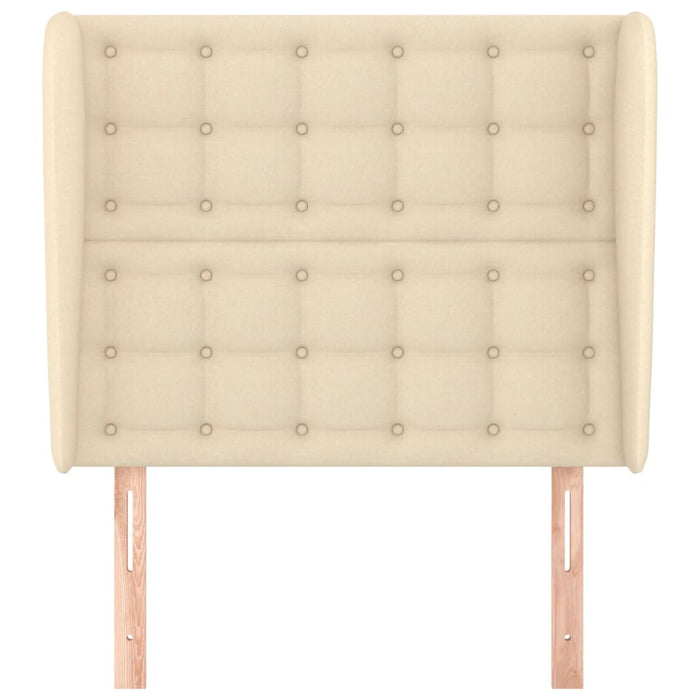 Testiera ad Orecchio-Testata con Orecchie Crema 83x23x118/128 cm in Tessuto 633296