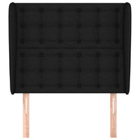 Testiera ad Orecchio-Testata con Orecchie Nera 93x23x118/128 cm in Tessuto 843934