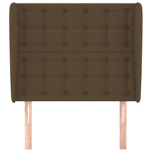 Testiera ad Orecchio Marrone Scuro 93x23x118/128 cm in Tessuto 3118375