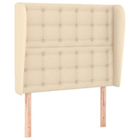 Testiera ad Orecchio-Testata con Orecchie Crema 93x23x118/128 cm in Tessuto 659540