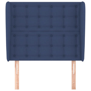 Testiera ad Orecchio Blu 93x23x118/128 cm in Tessuto 3118378