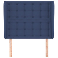 Testiera ad Orecchio-Testata con Orecchie Blu 93x23x118/128 cm in Tessuto 297188