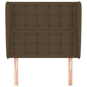 Testiera ad Orecchio-Testata con Orecchie Marrone Scuro 103x23x118/128 cm in Tessuto 388649