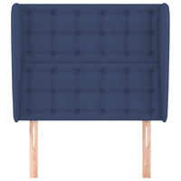 Testiera ad Orecchio-Testata con Orecchie Blu 103x23x118/128 cm in Tessuto 310112