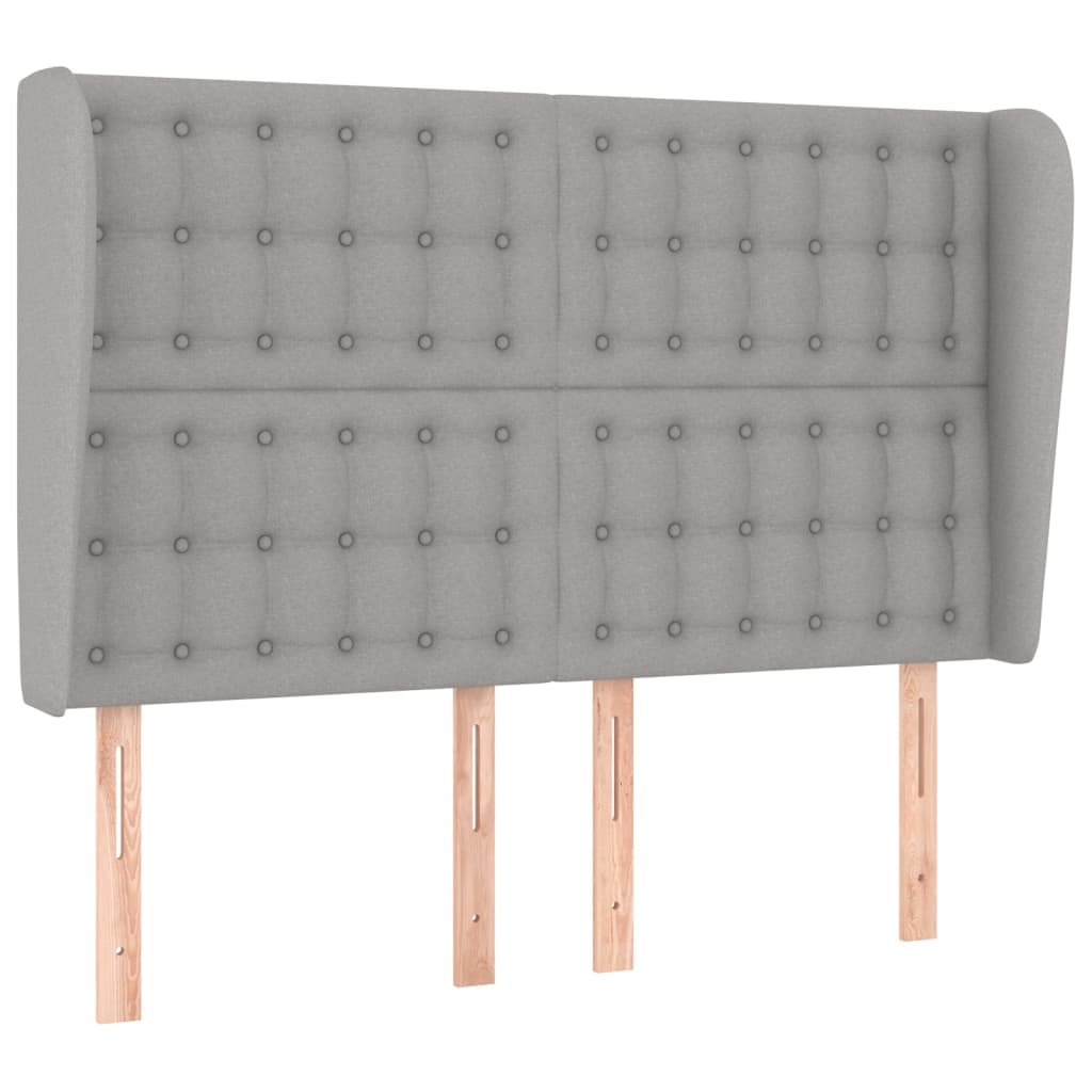 Testiera ad Orecchio-Testata con Orecchie Grigio Chiaro 147x23x118/128 cm in Tessuto 586083