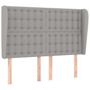 Testiera ad Orecchio-Testata con Orecchie Grigio Chiaro 147x23x118/128 cm in Tessuto 586083