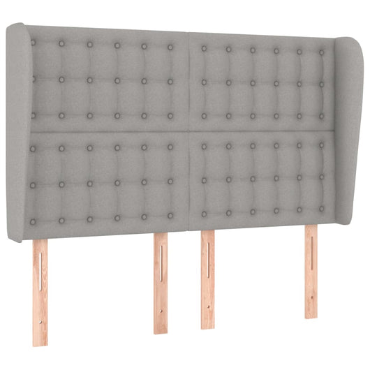 Testiera ad Orecchio-Testata con Orecchie Grigio Chiaro 147x23x118/128 cm in Tessuto 586083