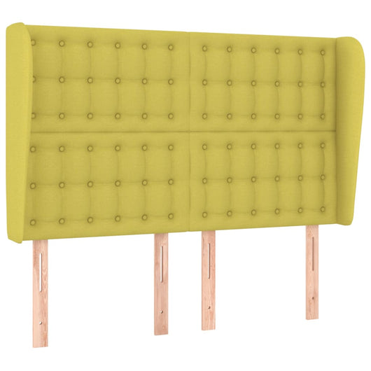 Testiera ad Orecchio Verde 147 x 23 x 118/128 cm in Tessuto