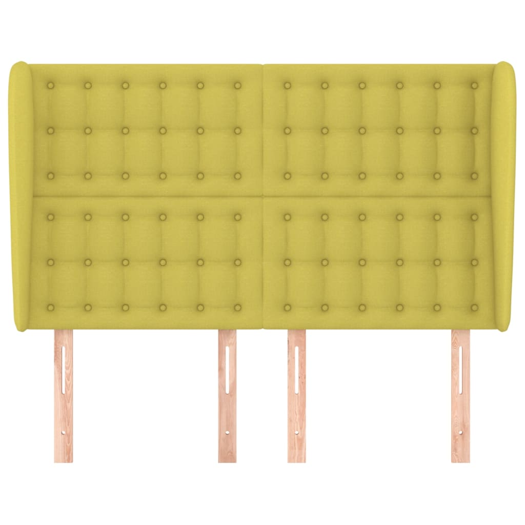 Testiera ad Orecchio Verde 147 x 23 x 118/128 cm in Tessuto