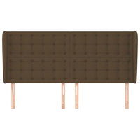 Testiera ad Orecchio Marrone Scuro 163x23x118/128 cm in Tessuto 3118399