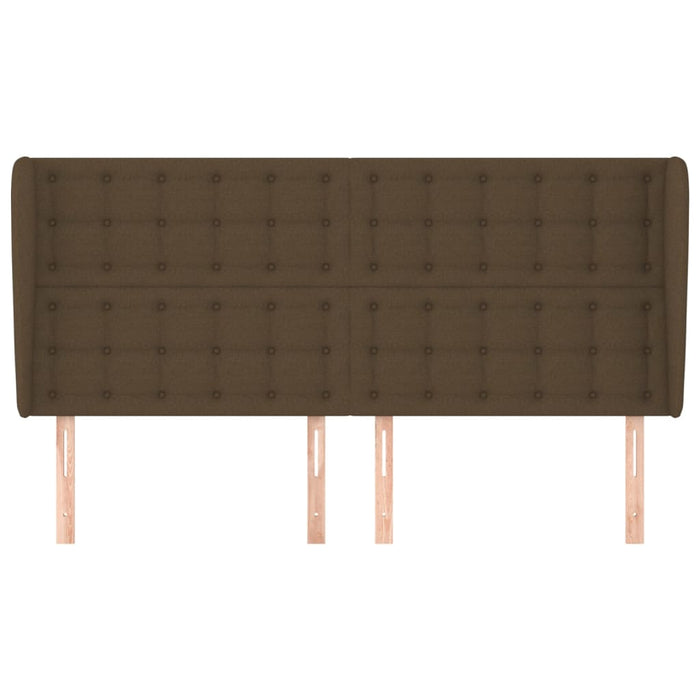 Testiera ad Orecchio Marrone Scuro 163x23x118/128 cm in Tessuto 3118399