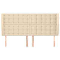 Testiera ad Orecchio-Testata con Orecchie Crema 163x23x118/128 cm in Tessuto 982431