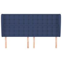 Testiera ad Orecchio Blu 163x23x118/128 cm in Tessuto 3118402