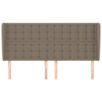 Testiera ad Orecchio-Testata con Orecchie Tortora 183x23x118/128 cm in Tessuto 662747