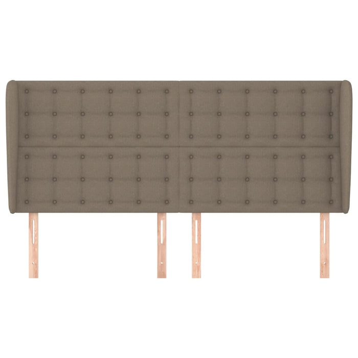 Testiera ad Orecchio-Testata con Orecchie Tortora 183x23x118/128 cm in Tessuto 662747