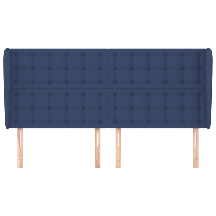 Testiera ad Orecchio-Testata con Orecchie Blu 183x23x118/128 cm in Tessuto 773107