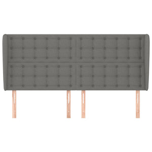 Testiera ad Orecchio-Testata con Orecchie GrigioScuro 203x23x118/128cm in Tessuto 899634