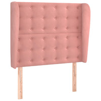 Testiera ad Orecchio-Testata con Orecchie Rosa 83x23x118/128 cm in Velluto 849683